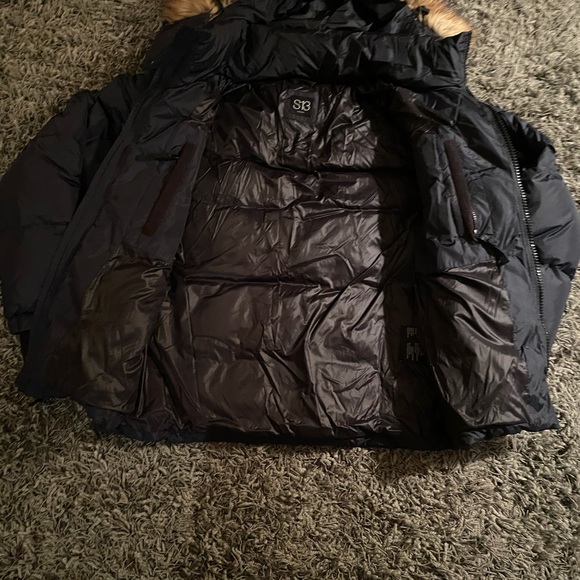 Young Men’s Large Navy Winter Coat with Duck Down Feather - Picture 3 of 7